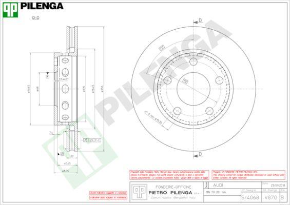 Pilenga V870 - Тормозной диск autosila-amz.com