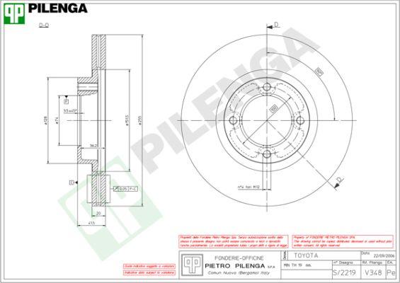 Pilenga V348 - Тормозной диск autosila-amz.com