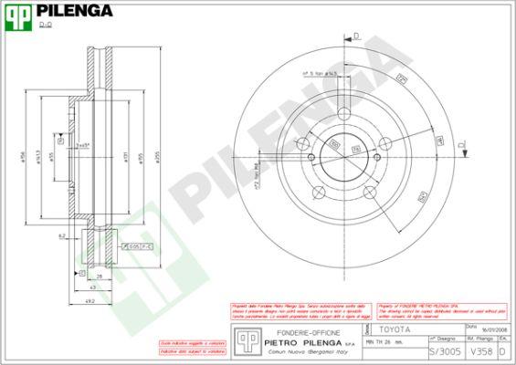 Pilenga V358 - Тормозной диск autosila-amz.com
