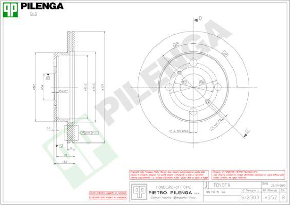 Pilenga V352 - Тормозной диск autosila-amz.com