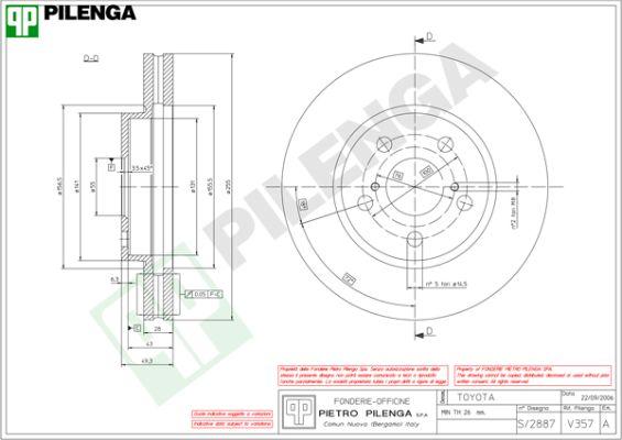 Pilenga V357 - Тормозной диск autosila-amz.com