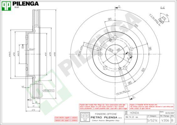 Pilenga V306 - Тормозной диск autosila-amz.com