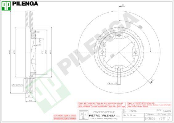 Pilenga V317 - Тормозной диск autosila-amz.com