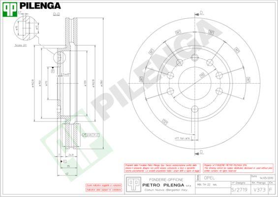 Pilenga V373 - Тормозной диск autosila-amz.com