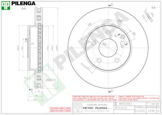 Pilenga V298 - Тормозной диск autosila-amz.com