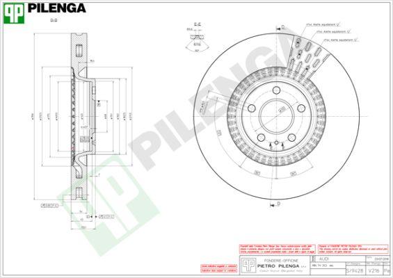 Pilenga V216 - Тормозной диск autosila-amz.com