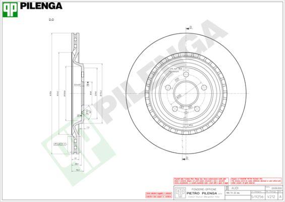 Pilenga V212 - Тормозной диск autosila-amz.com