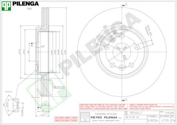 Pilenga V795 - Тормозной диск autosila-amz.com