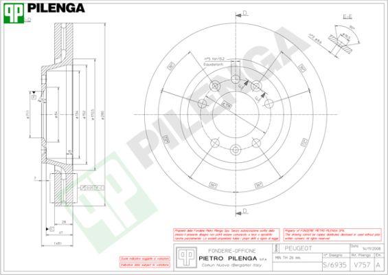 Pilenga V757 - Тормозной диск autosila-amz.com