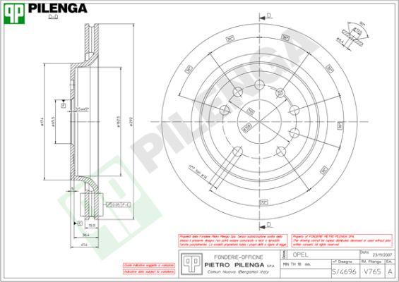 Pilenga V765 - Тормозной диск autosila-amz.com