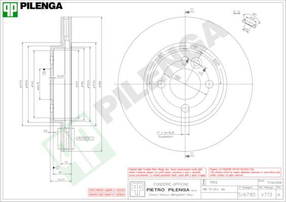 Pilenga V713 - Тормозной диск autosila-amz.com