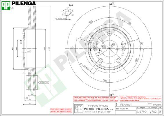 Pilenga V782 - Тормозной диск autosila-amz.com