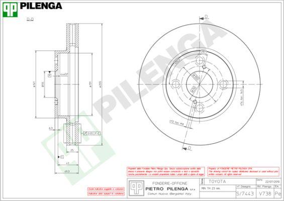 Pilenga V738 - Тормозной диск autosila-amz.com