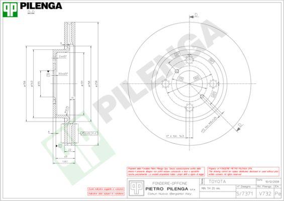 Pilenga V732 - Тормозной диск autosila-amz.com