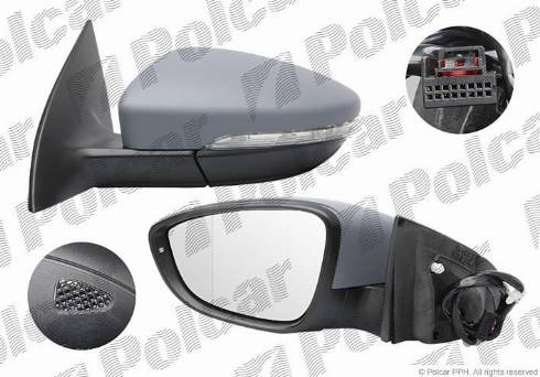 Polcar 9556516M - Зеркало внешнее левый autosila-amz.com
