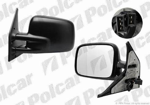 Polcar 9566514E - Зеркальное стекло, наружное зеркало autosila-amz.com