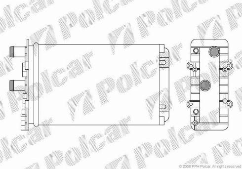 Polcar 9566N8-4 - Радиатор печки VW Transporter IV 07.90-> 235/157/40mm autosila-amz.com