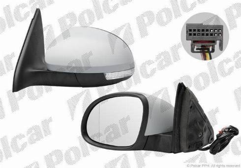 Polcar 9585514E - Зеркало внешнее левый autosila-amz.com