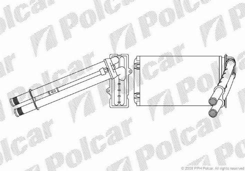 Polcar 5745N8-4 - Радиатор печки с трубками Peugeot 405 (сист.Ipra) x autosila-amz.com