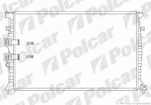 Polcar 5746087X - Радиатор, охлаждение двигателя autosila-amz.com