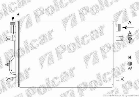 Polcar 1334K8C1 - Радиатор кондиционера Audi A4 (B6), A6 (C5) autosila-amz.com