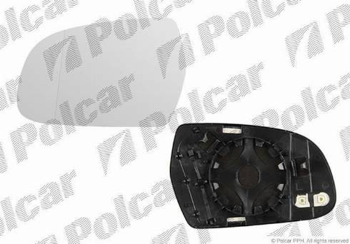 Polcar 1337556M - Стекло зеркала асферичное правое, с обогревом Audi A4(B8), A5.. autosila-amz.com