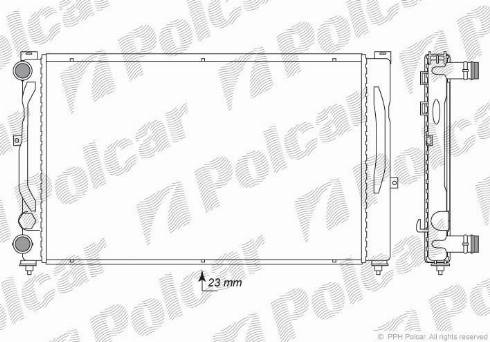 Polcar 13240802 - Радиатор, охлаждение двигателя autosila-amz.com