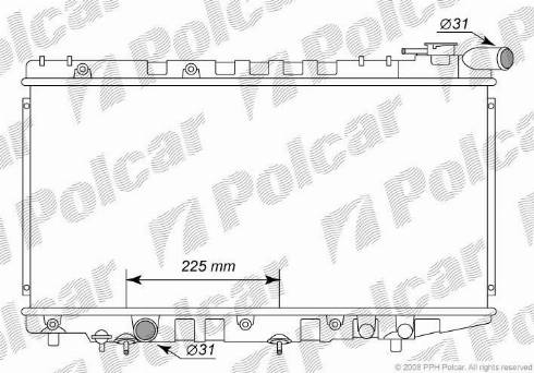Polcar 810908-K - Радиатор, охлаждение двигателя autosila-amz.com