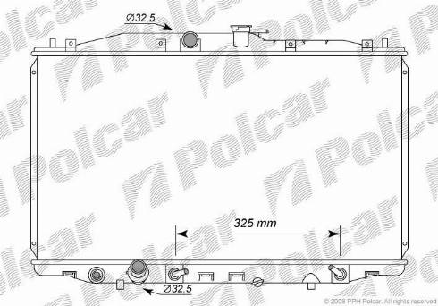 Polcar 3833082K - Радиатор, охлаждение двигателя autosila-amz.com