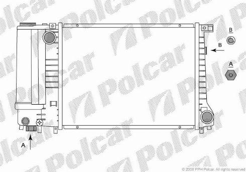 Polcar 200708-1 - Радиатор, охлаждение двигателя autosila-amz.com