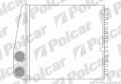 Polcar 2707N8-2 - Радиатор печки Nissan Micra K12, Renault Clio III../без трубок/ autosila-amz.com