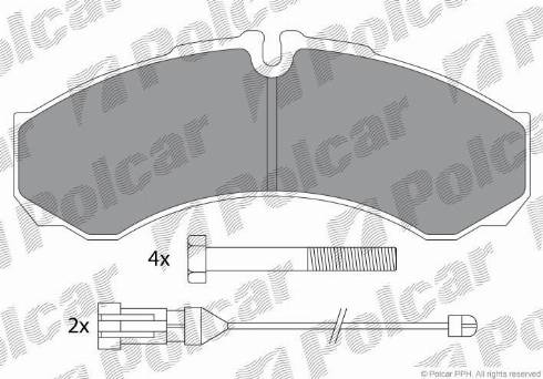 Polcar IE141208-200 - Тормозные колодки, дисковые, комплект autosila-amz.com