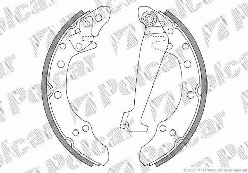 Polcar LS1625 - Комплект тормозных колодок, барабанные autosila-amz.com