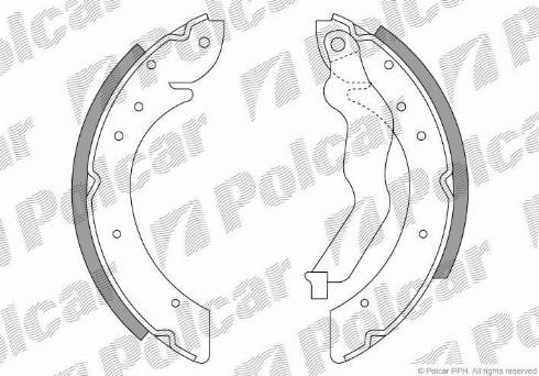 Polcar LS1714 - Комплект тормозных колодок, барабанные autosila-amz.com