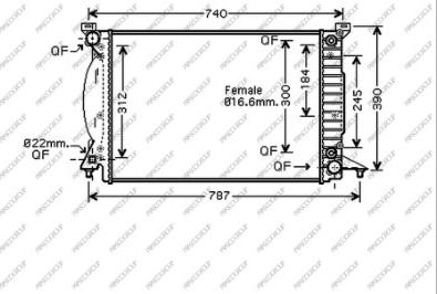 Prasco AD022R015 - Радиатор, охлаждение двигателя autosila-amz.com