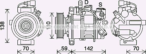 Prasco AIK410 - Компрессор кондиционера autosila-amz.com