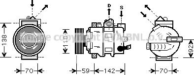 Prasco AIK349 - Компрессор, кондиционер ! \AUDI, SEAT, SKODA, VW A3 1.2 TSI (10>12), A3 1.2 TSI (10>13), A3 1.8 TFSI autosila-amz.com