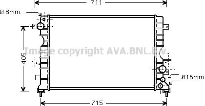 Prasco AU2165 - Радиатор, охлаждение двигателя autosila-amz.com