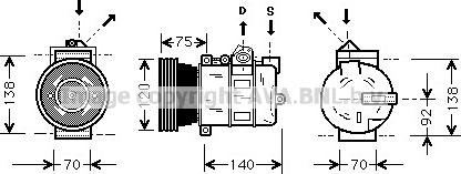 Prasco AUAK043 - Компрессор кондиционера autosila-amz.com