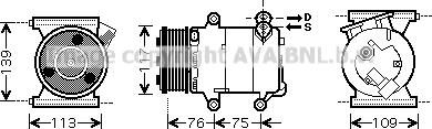 Prasco AUK185 - Компрессор кондиционера autosila-amz.com