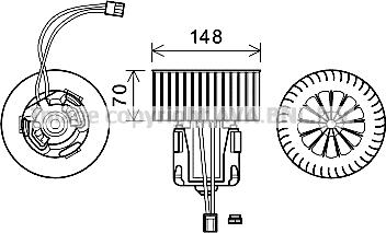 Prasco BW8540 - Электродвигатель, вентиляция салона autosila-amz.com