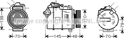 Prasco BWK317 - компрессор кондиционера BMW E65/E66 3.6i/4.0i/4.8i/6.0i/4.4D 01> autosila-amz.com
