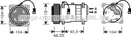 Prasco CNK019 - Компрессор кондиционера autosila-amz.com