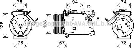 Prasco FDK450 - Компрессор кондиционера autosila-amz.com