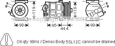 Prasco FTAK394 - Компрессор кондиционера autosila-amz.com