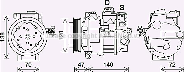 Prasco JRK057 - Компрессор кондиционера autosila-amz.com