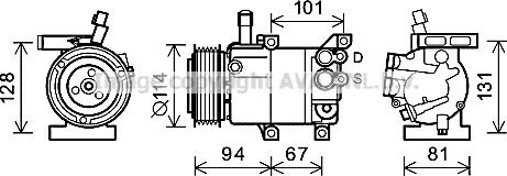 Prasco KAK223 - Компрессор кондиционера autosila-amz.com