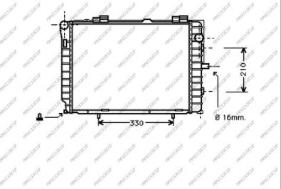 Prasco ME025R010 - Радиатор, охлаждение двигателя autosila-amz.com