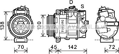 Prasco MSAK613 - Компрессор кондиционера autosila-amz.com