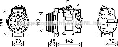 Prasco MSK585 - Компрессор кондиционера autosila-amz.com